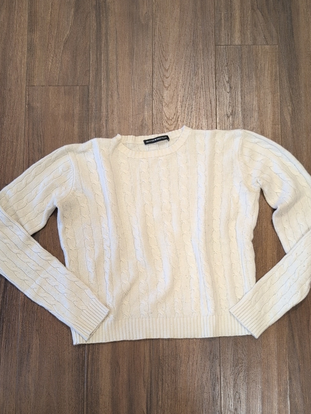 Brandy Melville Classic Cable Knit Cream/Off White Sweater